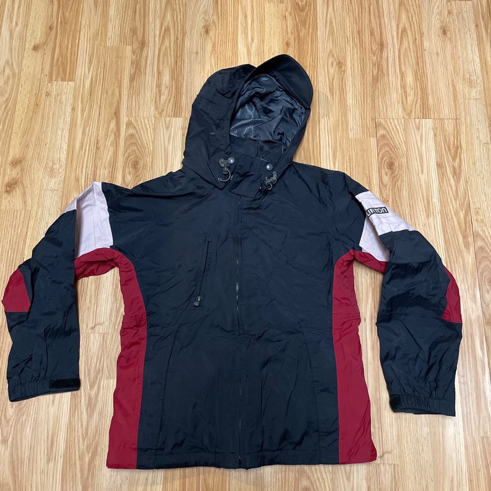 Women’s Burton Small Active Lining Snowboard Winter Jacket Hood Black Red